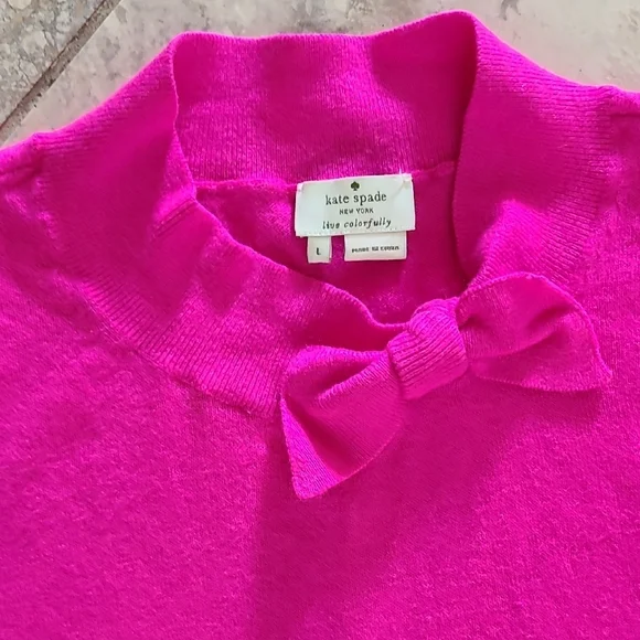 Kate Spade Fuchsia Sweater with Bow Accent - Picture 2 of 5